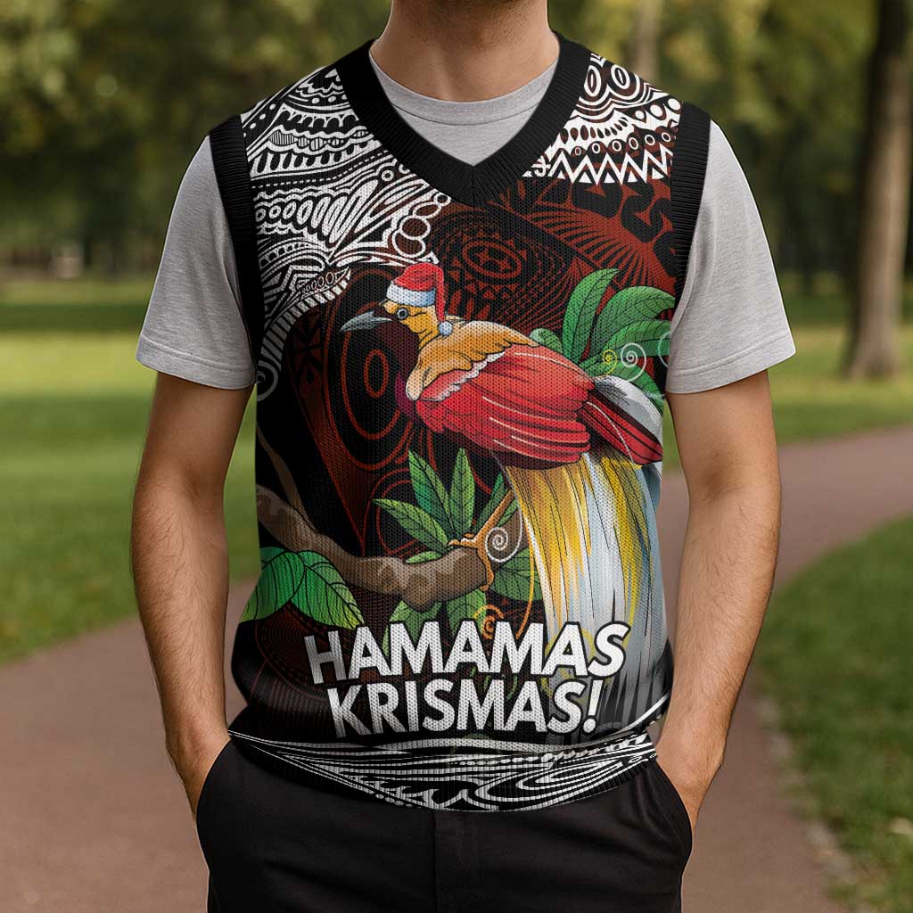 Papua New Guinea Christmas Knitted V-Neck Vest LT9 - Polynesian Pride