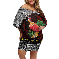 Papua New Guinea Christmas Off Shoulder Short Dress - Polynesian Pride