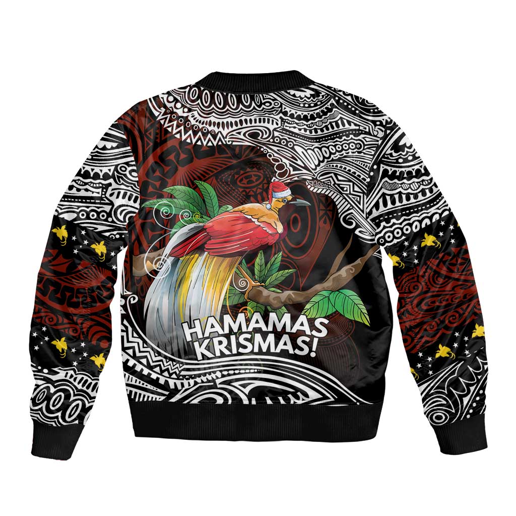 Papua New Guinea Christmas Sleeve Zip Bomber Jacket LT9 - Polynesian Pride