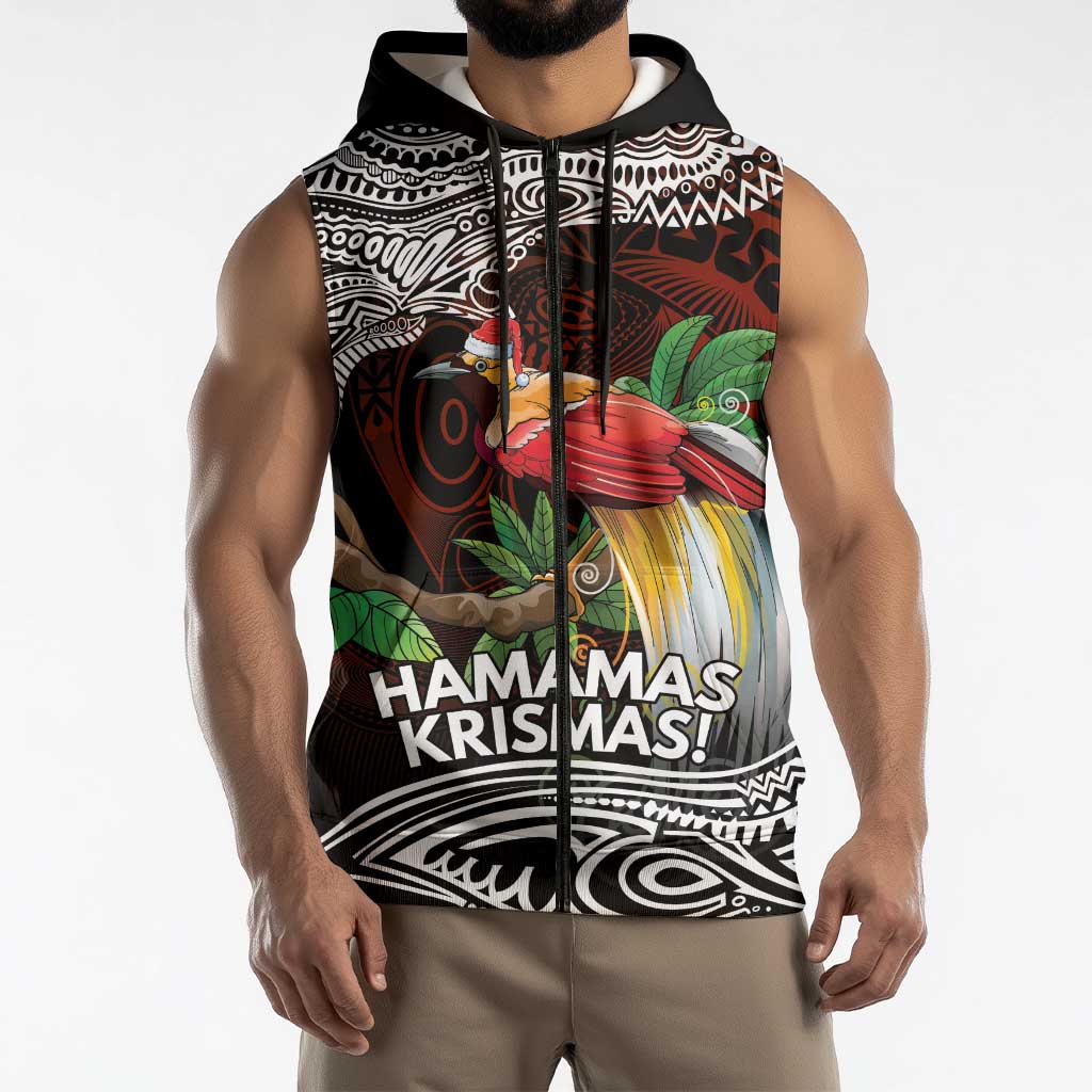 Papua New Guinea Christmas Sleeveless Zip Hoodie LT9 - Polynesian Pride