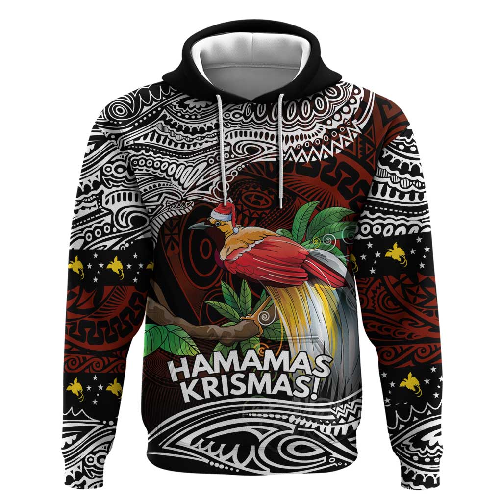 Papua New Guinea Christmas Zip Hoodie LT9 Pullover Hoodie Black - Polynesian Pride