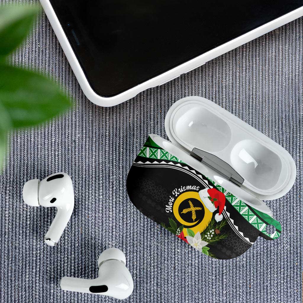 Vanuatu Pig's Tusk Meri Krismas! AirPods Case Vanuatuan Sand Drawing Pattern - Polynesian Pride