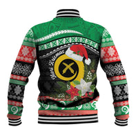 Vanuatu Pig's Tusk Meri Krismas! Baseball Jacket Vanuatuan Sand Drawing Pattern LT9 - Polynesian Pride