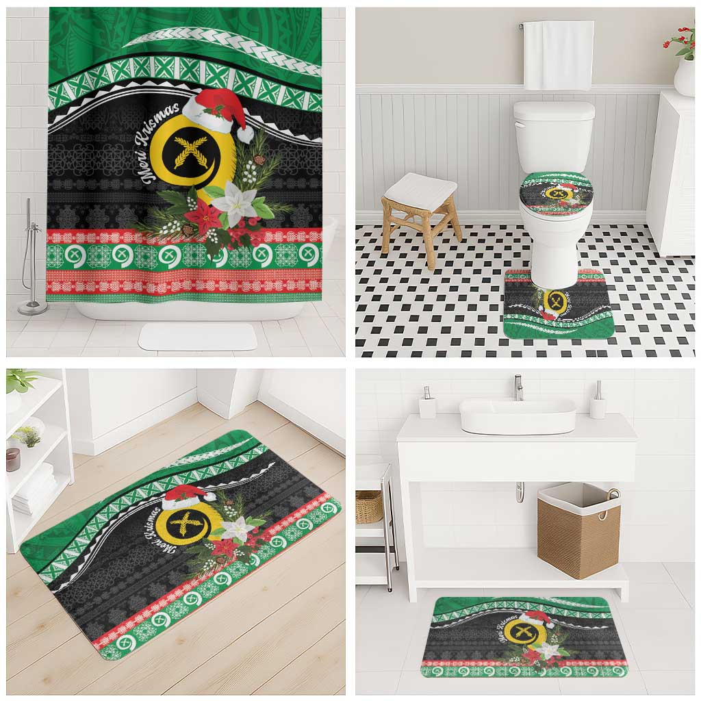 Vanuatu Pig's Tusk Meri Krismas! Bathroom Set Vanuatuan Sand Drawing Pattern - Polynesian Pride