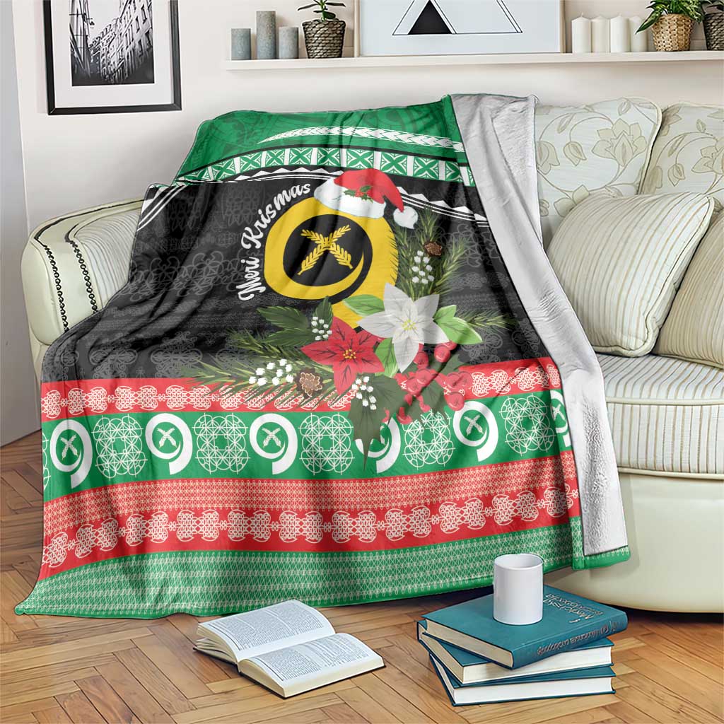 Vanuatu Pig's Tusk Meri Krismas! Blanket Vanuatuan Sand Drawing Pattern - Polynesian Pride