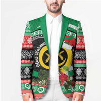 Vanuatu Pig's Tusk Meri Krismas! Blazer Vanuatuan Sand Drawing Pattern - Polynesian Pride