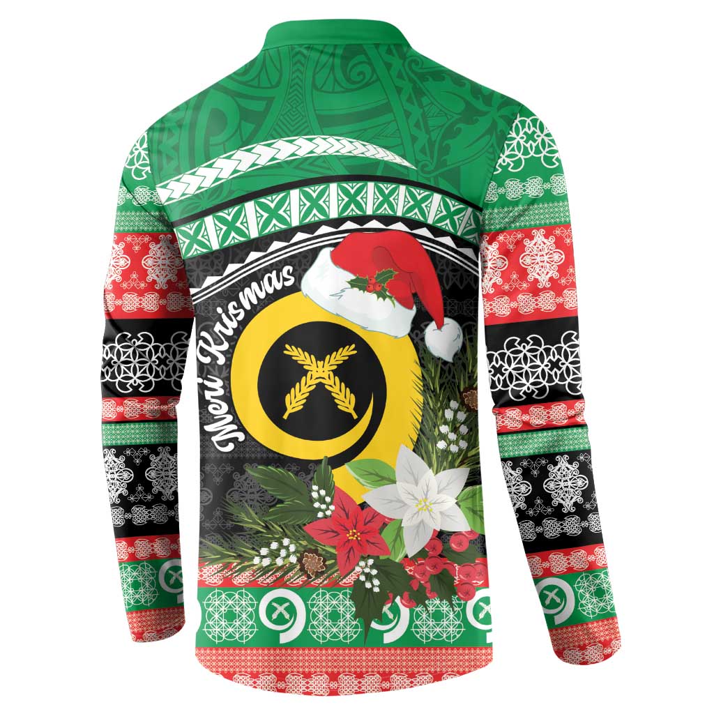 Vanuatu Pig's Tusk Meri Krismas! Button Sweatshirt Vanuatuan Sand Drawing Pattern - Polynesian Pride