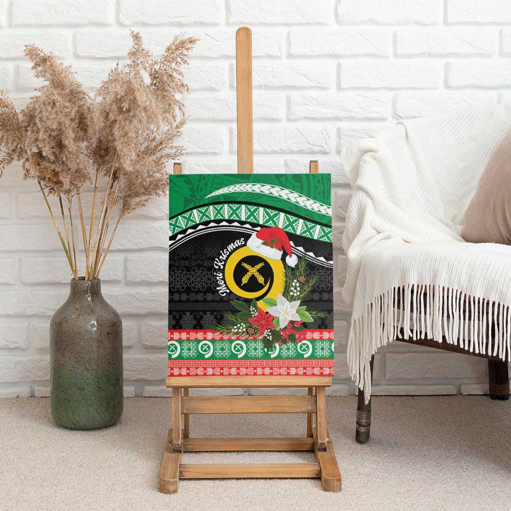 Vanuatu Pig's Tusk Meri Krismas! Canvas Wall Art Vanuatuan Sand Drawing Pattern - Polynesian Pride