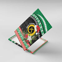 Vanuatu Pig's Tusk Meri Krismas! Canvas Wall Art Vanuatuan Sand Drawing Pattern - Polynesian Pride