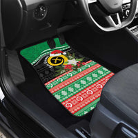 Vanuatu Pig's Tusk Meri Krismas! Car Mats Vanuatuan Sand Drawing Pattern - Polynesian Pride