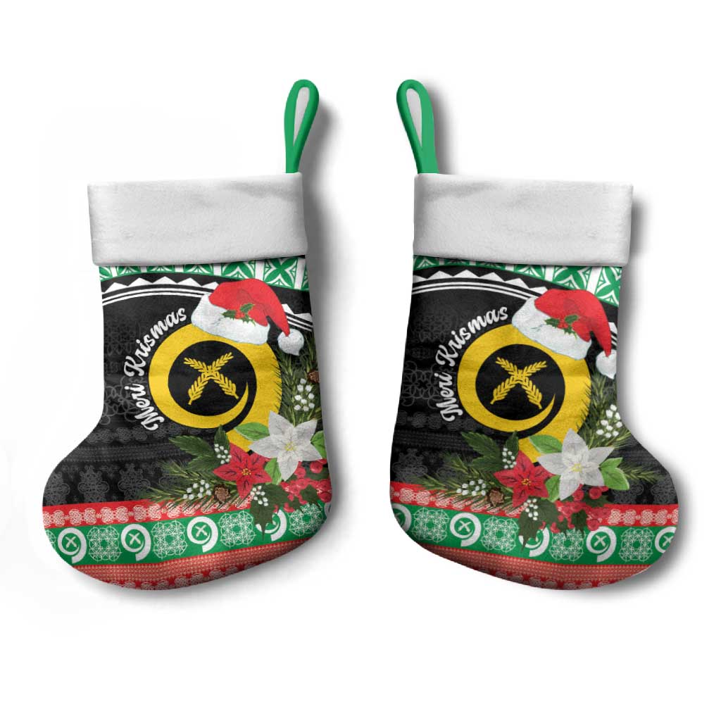 Vanuatu Pig's Tusk Meri Krismas! Christmas Stocking Vanuatuan Sand Drawing Pattern - Polynesian Pride