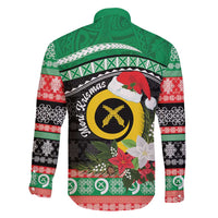 Vanuatu Pig's Tusk Meri Krismas! Family Matching Off Shoulder Short Dress and Hawaiian Shirt Vanuatuan Sand Drawing Pattern - Polynesian Pride