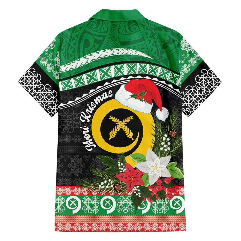 Vanuatu Pig's Tusk Meri Krismas! Hawaiian Shirt Vanuatuan Sand Drawing Pattern - Polynesian Pride