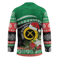 Vanuatu Pig's Tusk Meri Krismas! Hockey Jersey Vanuatuan Sand Drawing Pattern - Polynesian Pride