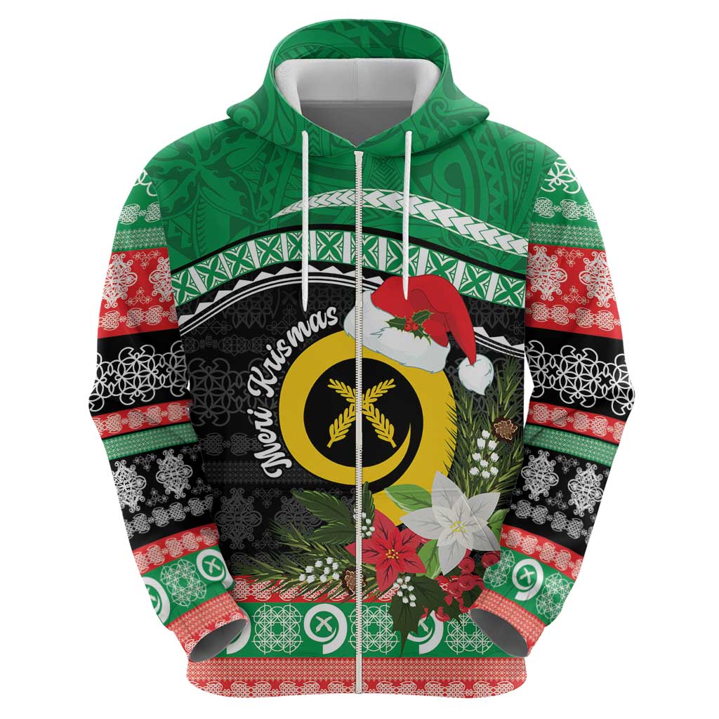 Vanuatu Pig's Tusk Meri Krismas! Hoodie Vanuatuan Sand Drawing Pattern - Polynesian Pride