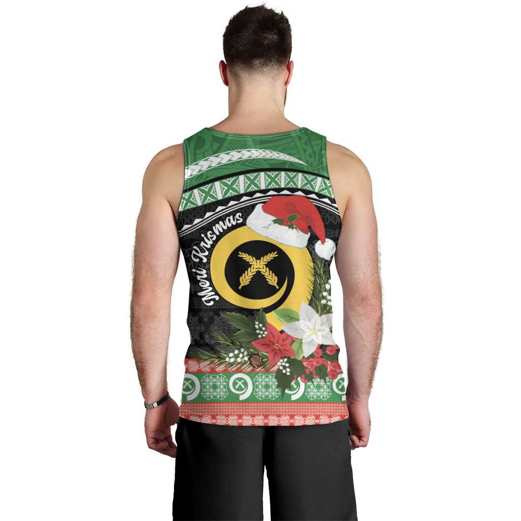 Vanuatu Pig's Tusk Meri Krismas! Men Tank Top Vanuatuan Sand Drawing Pattern LT9 - Polynesian Pride