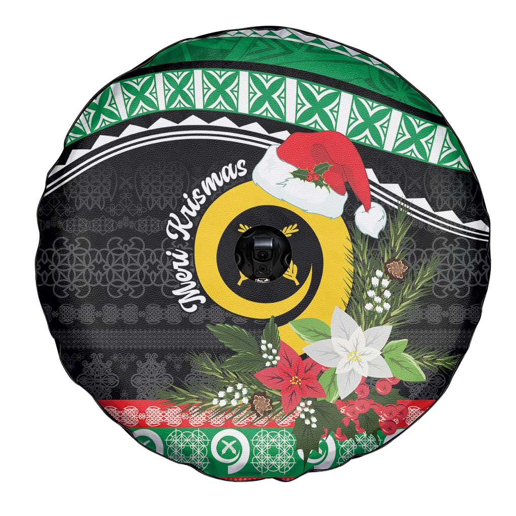 Vanuatu Pig's Tusk Meri Krismas! Spare Tire Cover Vanuatuan Sand Drawing Pattern - Polynesian Pride