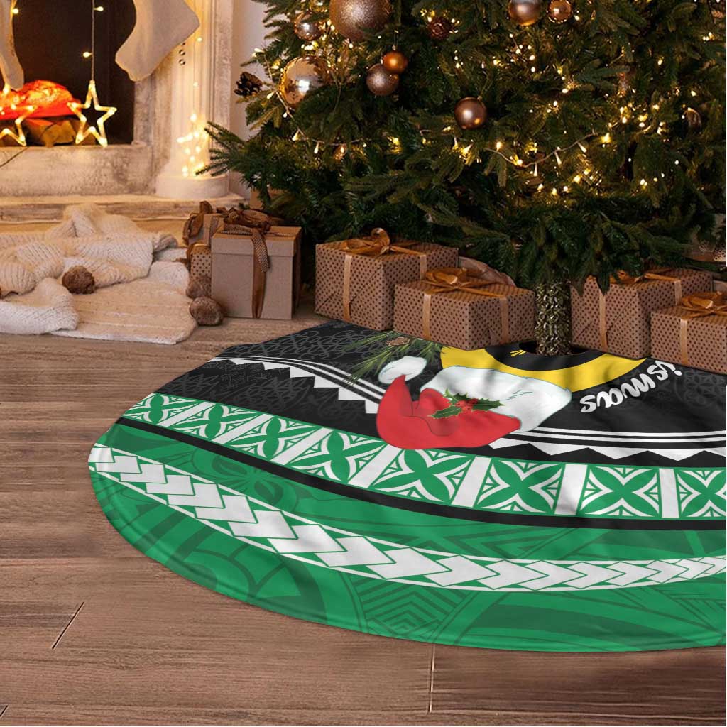 Vanuatu Pig's Tusk Meri Krismas! Tree Skirt Vanuatuan Sand Drawing Pattern LT9 - Polynesian Pride