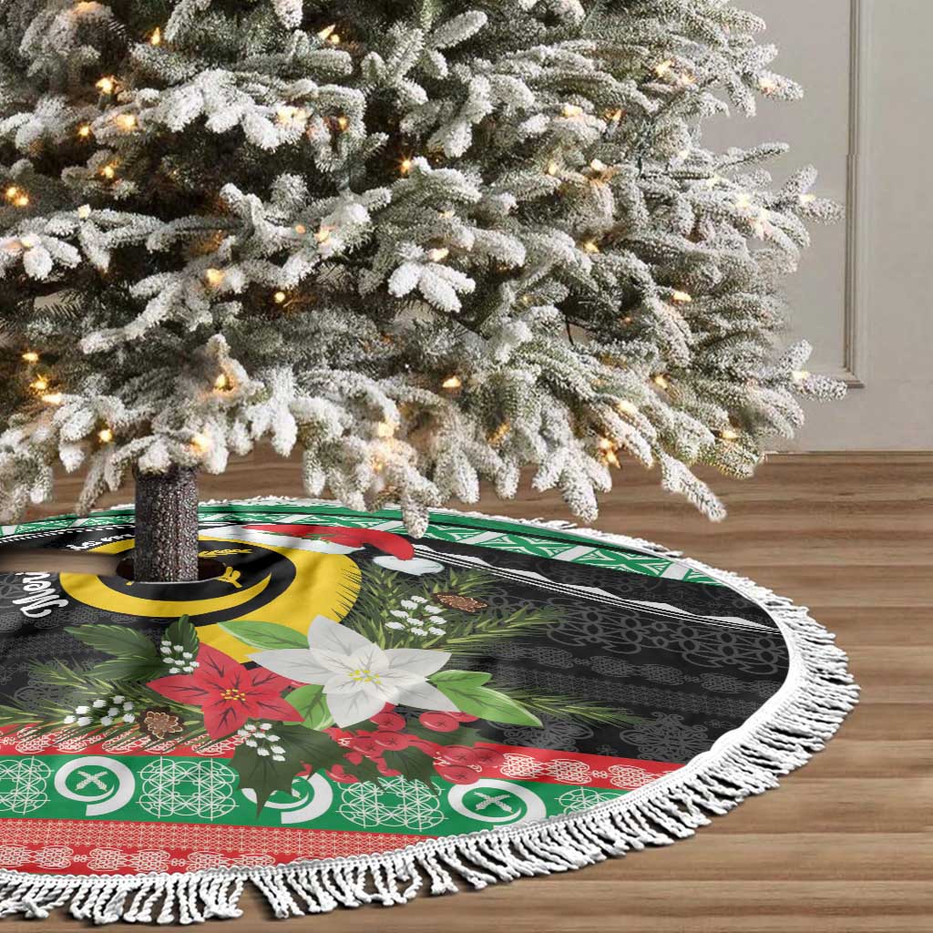 Vanuatu Pig's Tusk Meri Krismas! Tree Skirt Vanuatuan Sand Drawing Pattern LT9 - Polynesian Pride