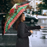 Vanuatu Pig's Tusk Meri Krismas! Umbrella Vanuatuan Sand Drawing Pattern - Polynesian Pride