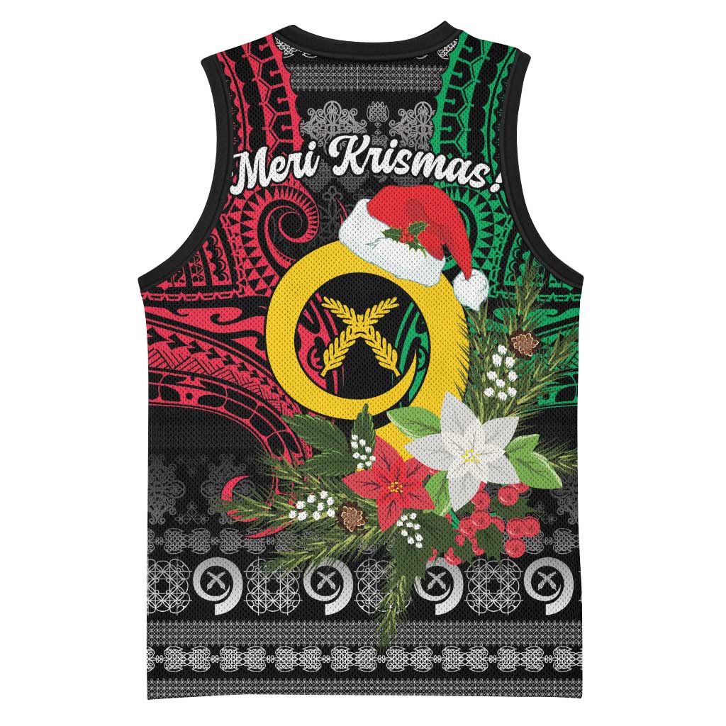 Vanuatu Pig's Tusk Meri Krismas! Basketball Jersey Vanuatuan Ancient Art Spirit - Polynesian Pride