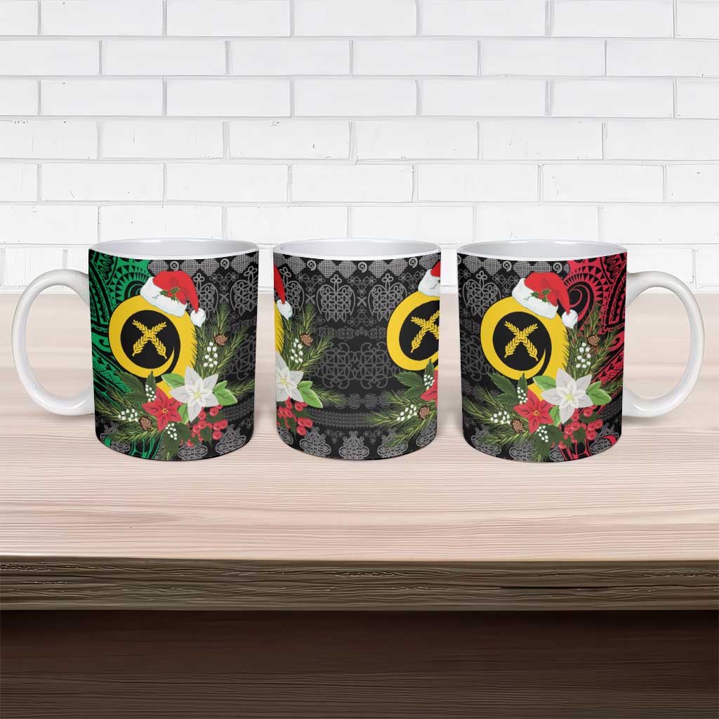 Vanuatu Pig's Tusk Meri Krismas! Ceramic Mug Vanuatuan Ancient Art Spirit - Polynesian Pride