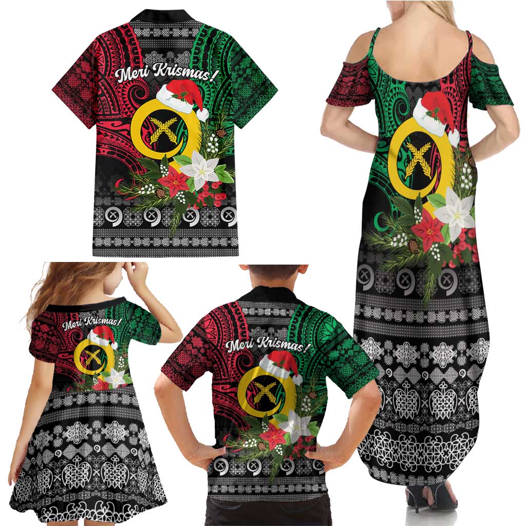 Vanuatu Pig's Tusk Meri Krismas! Family Matching Summer Maxi Dress and Hawaiian Shirt Vanuatuan Ancient Art Spirit - Polynesian Pride