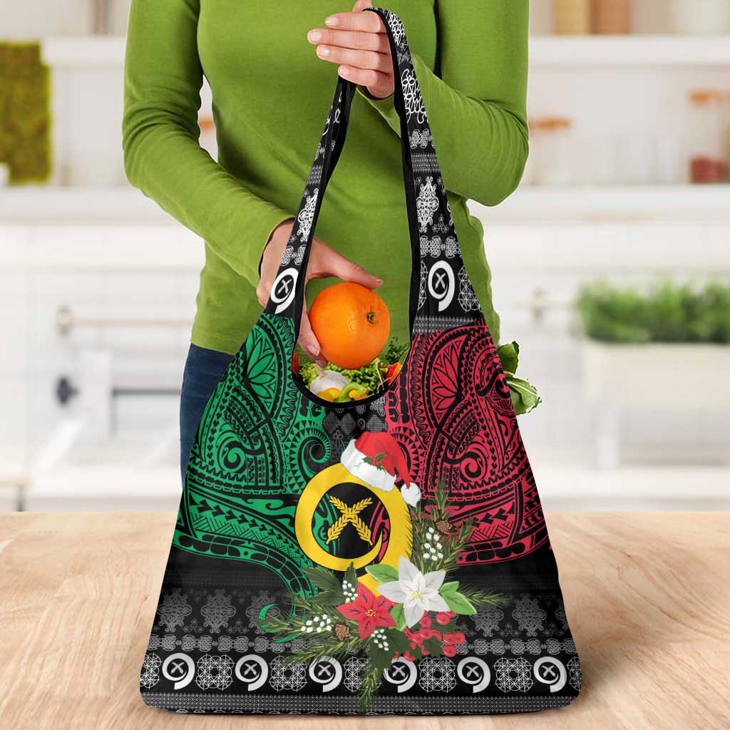 Vanuatu Pig's Tusk Meri Krismas! Grocery Bag Vanuatuan Ancient Art Spirit - Polynesian Pride