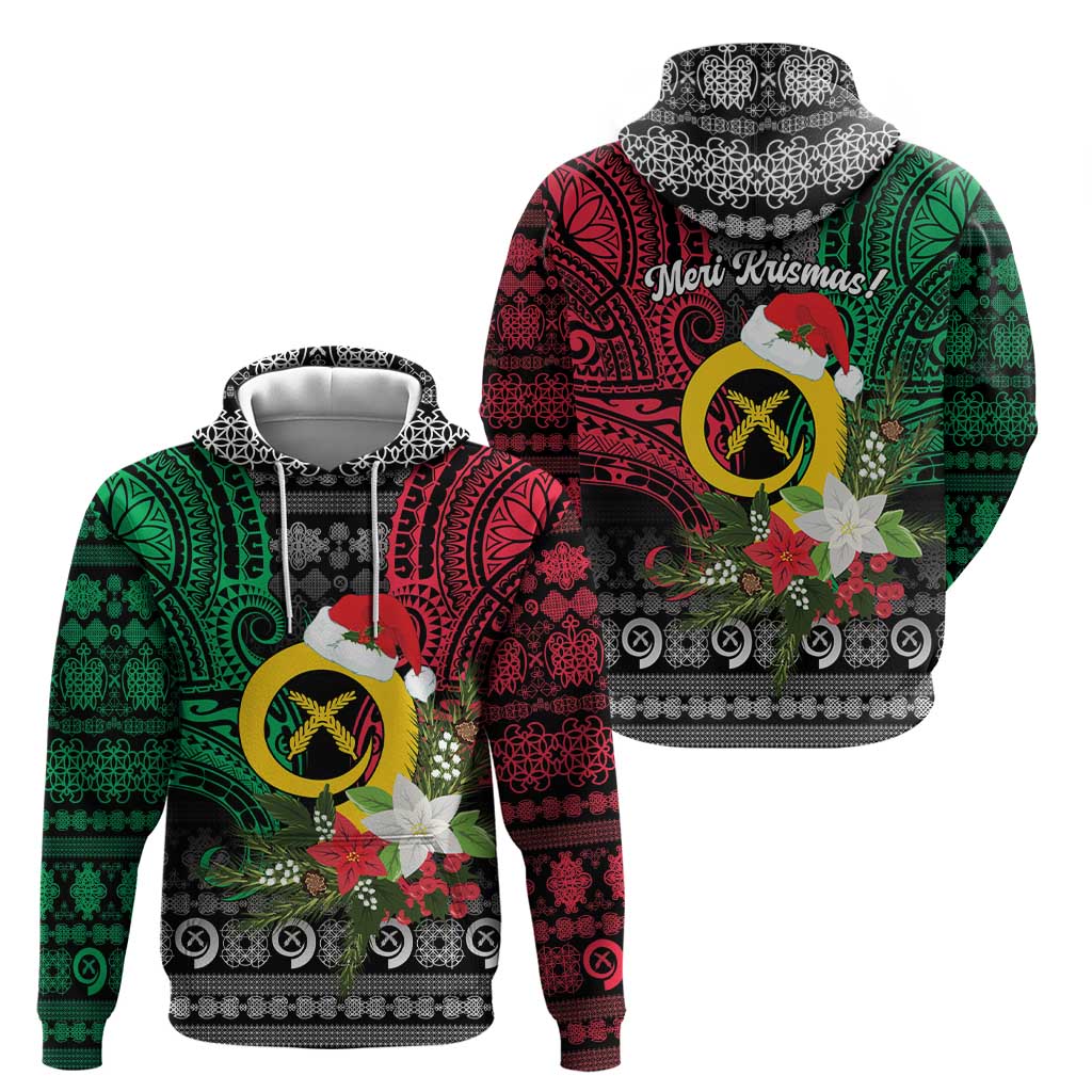Vanuatu Pig's Tusk Meri Krismas! Hoodie Vanuatuan Ancient Art Spirit - Polynesian Pride