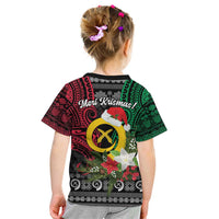 Vanuatu Pig's Tusk Meri Krismas! Kid T Shirt Vanuatuan Ancient Art Spirit - Polynesian Pride