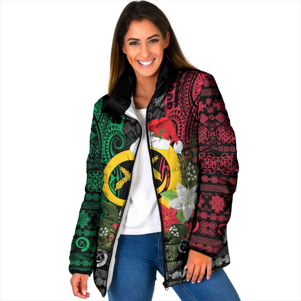 Vanuatu Pig's Tusk Meri Krismas! Padded Jacket Vanuatuan Ancient Art Spirit - Polynesian Pride