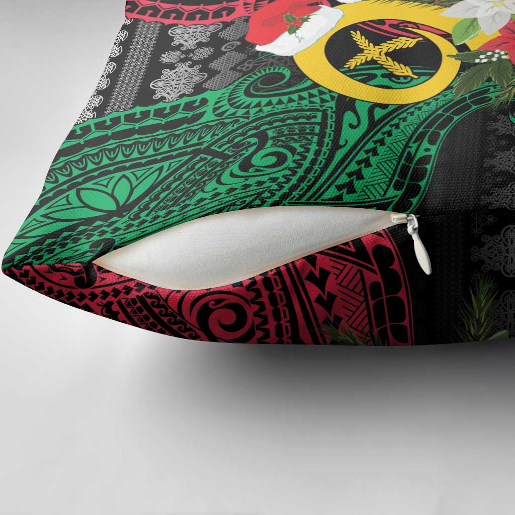 Vanuatu Pig's Tusk Meri Krismas! Pillow Cover Vanuatuan Ancient Art Spirit - Polynesian Pride