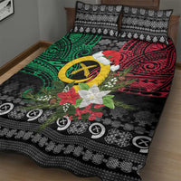 Vanuatu Pig's Tusk Meri Krismas! Quilt Bed Set Vanuatuan Ancient Art Spirit - Polynesian Pride