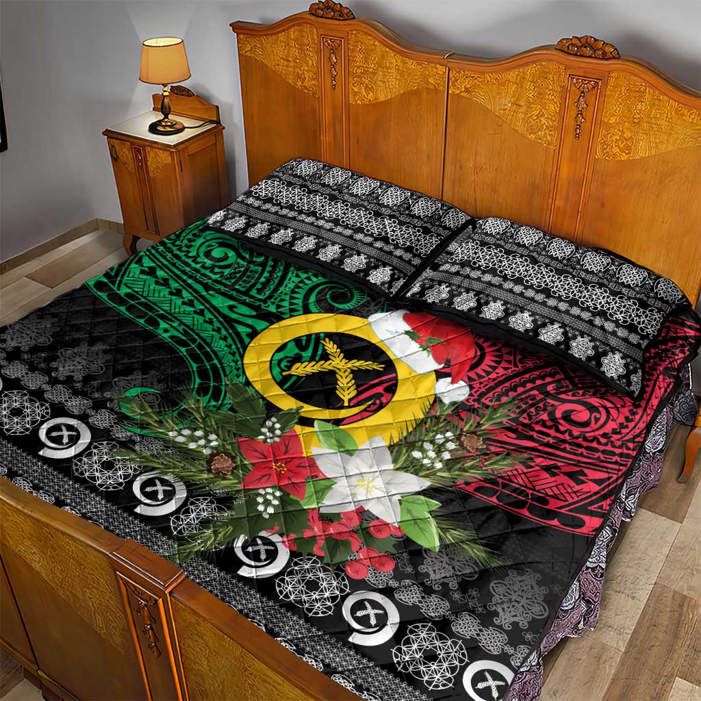 Vanuatu Pig's Tusk Meri Krismas! Quilt Bed Set Vanuatuan Ancient Art Spirit - Polynesian Pride