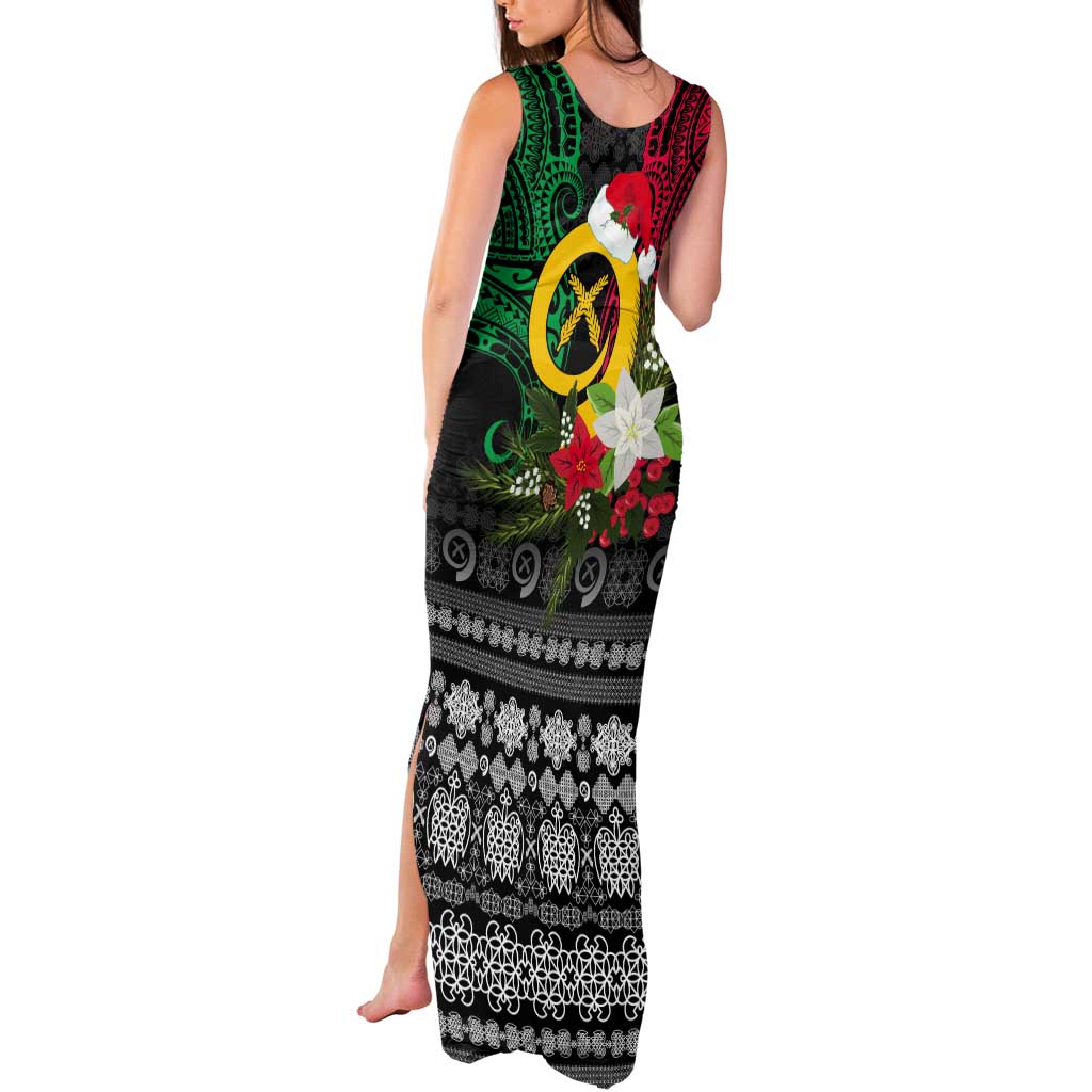 Vanuatu Pig's Tusk Meri Krismas! Tank Maxi Dress Vanuatuan Ancient Art Spirit - Polynesian Pride