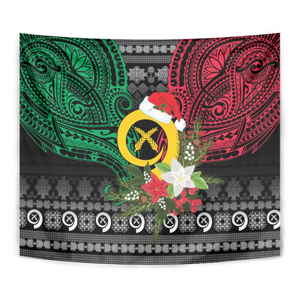 Vanuatu Pig's Tusk Meri Krismas! Tapestry Vanuatuan Ancient Art Spirit - Polynesian Pride