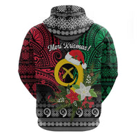 Vanuatu Pig's Tusk Meri Krismas! Zip Hoodie Vanuatuan Ancient Art Spirit - Polynesian Pride