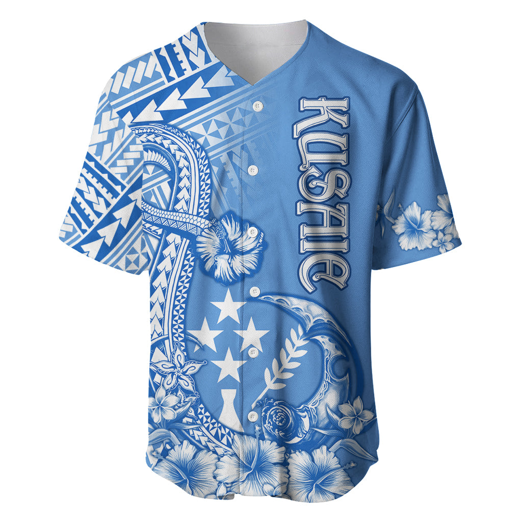 Kosrae Constitution Day Personalised Baseball Jersey Kusaie Hook Tattoo Special Polynesian Pattern LT9 Blue - Polynesian Pride