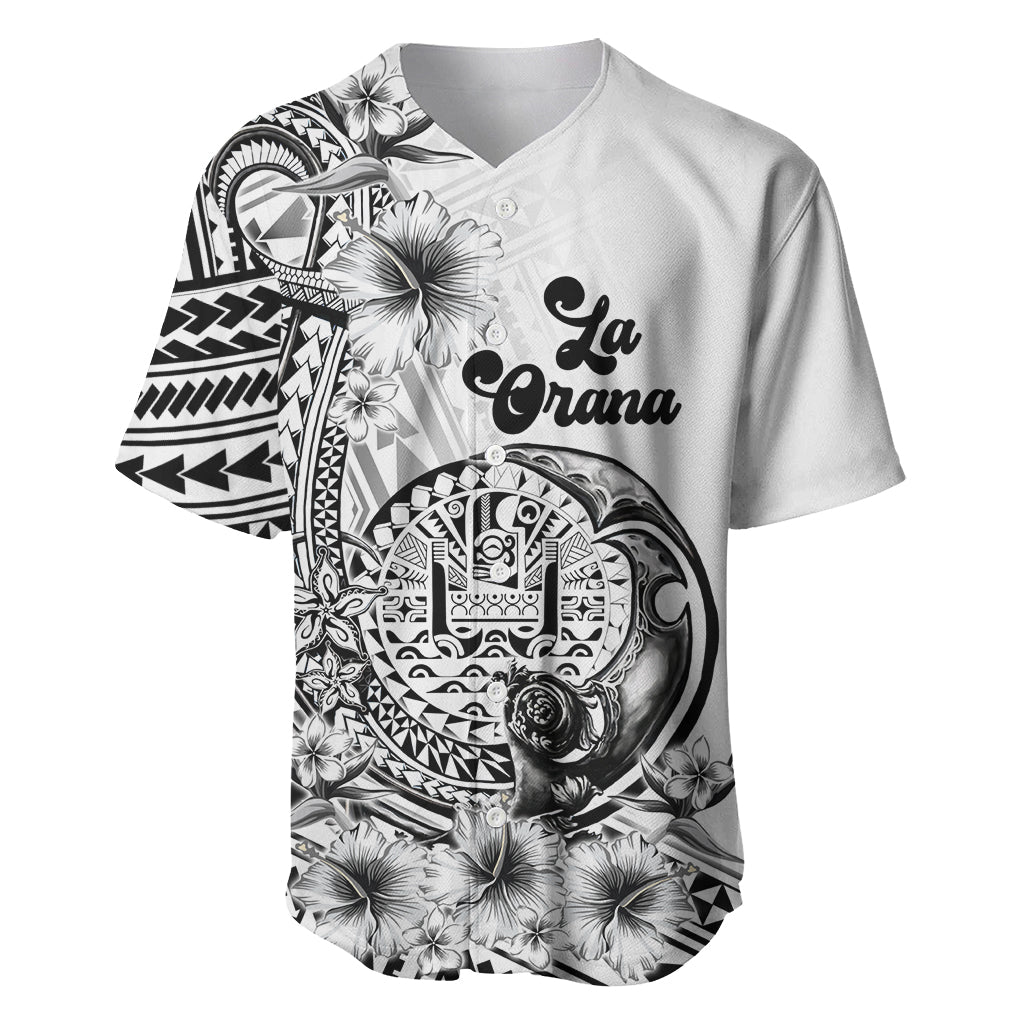 La Orana Tahiti Personalised Baseball Jersey French Polynesia Hook Tattoo Special White Color LT9 White - Polynesian Pride