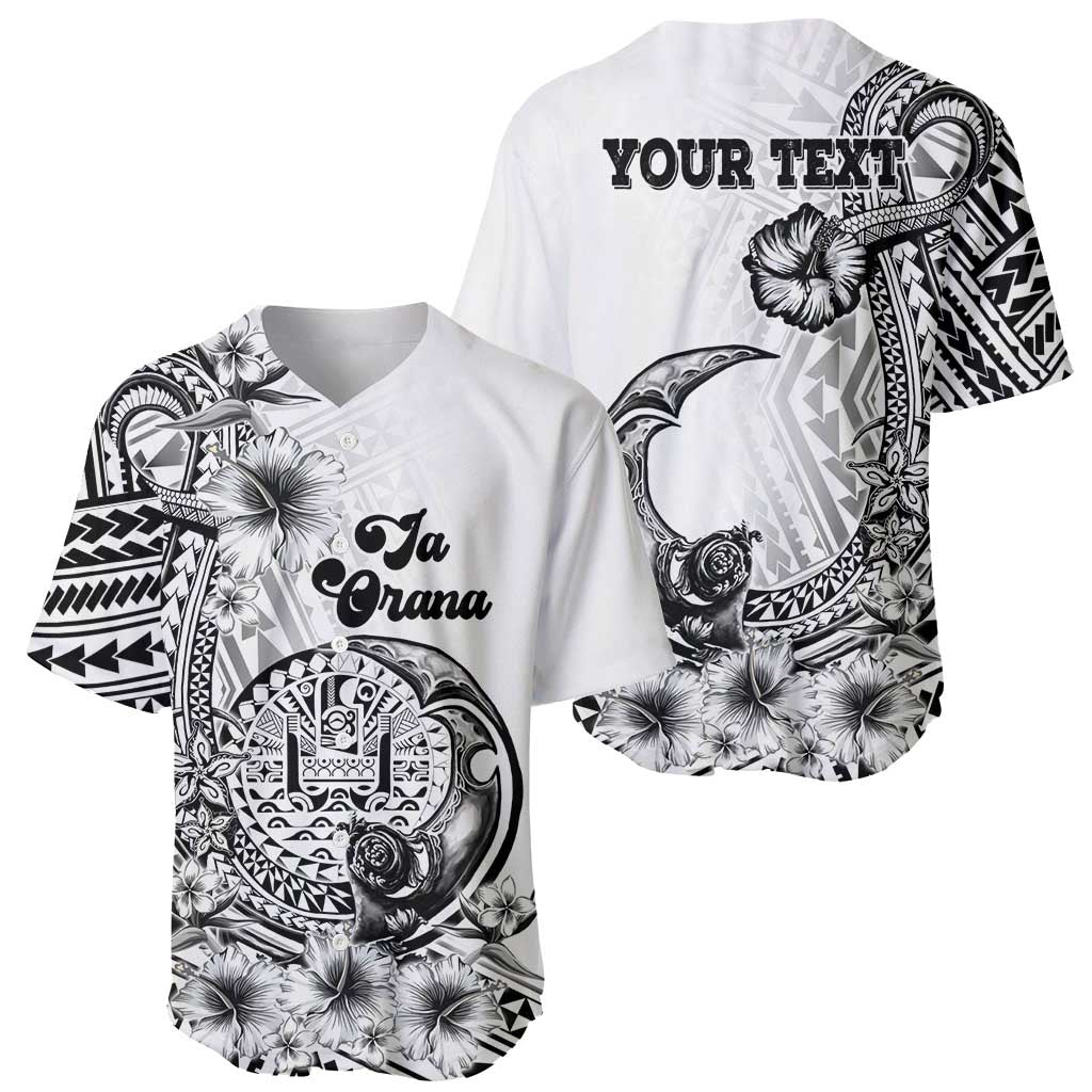 Ia Orana Tahiti Personalised Baseball Jersey French Polynesia Hook Tattoo Special White Color LT9