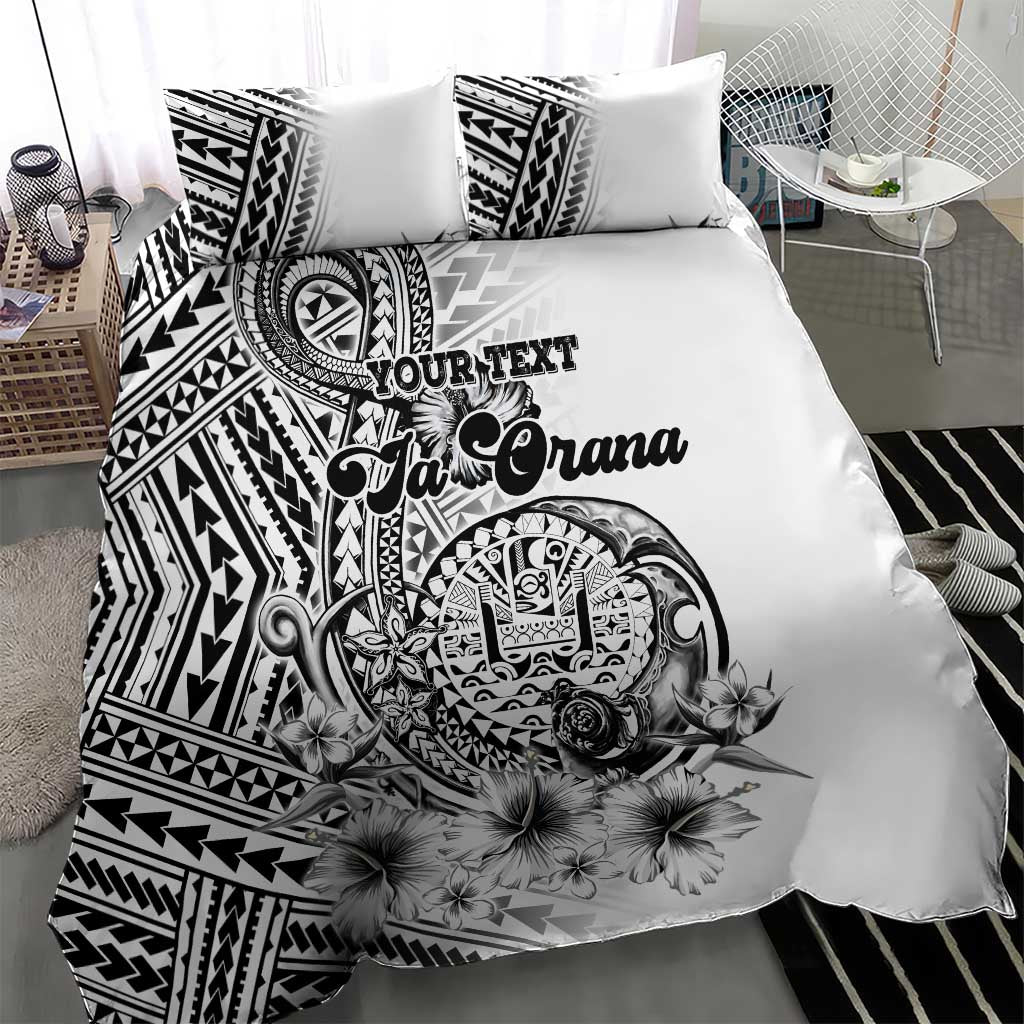 Ia Orana Tahiti Personalised Bedding Set French Polynesia Hook Tattoo Special White Color LT9