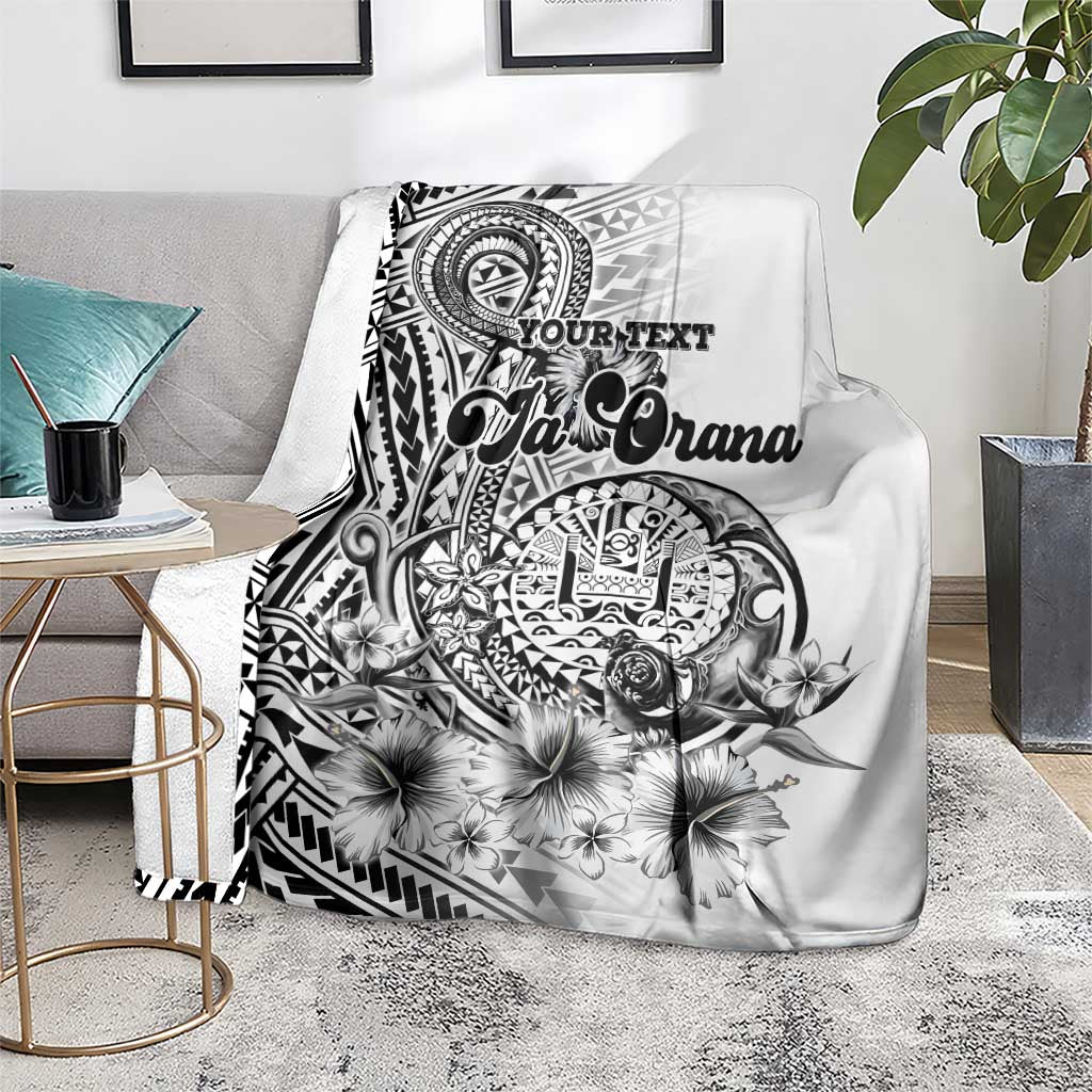 Ia Orana Tahiti Personalised Blanket French Polynesia Hook Tattoo Special White Color LT9
