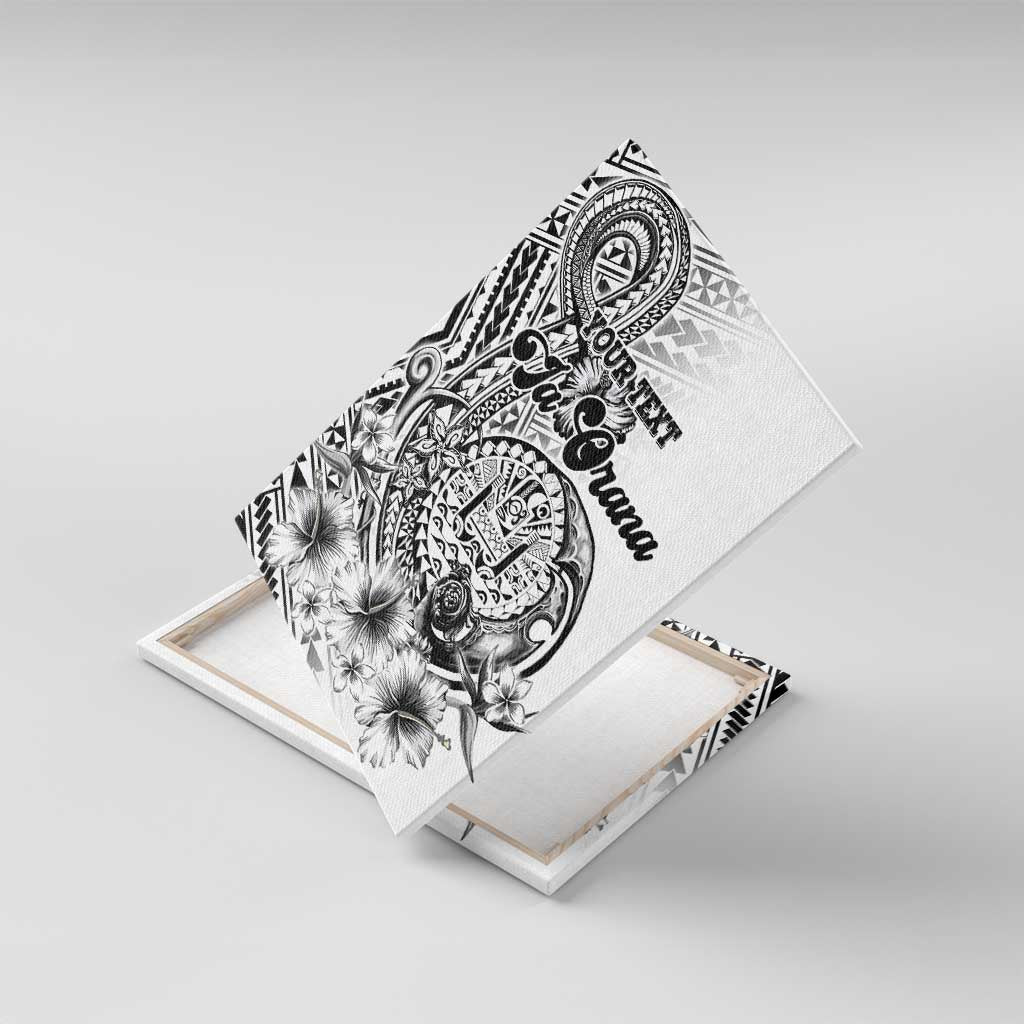 Ia Orana Tahiti Personalised Canvas Wall Art French Polynesia Hook Tattoo Special White Color LT9