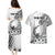 La Orana Tahiti Personalised Couples Matching Puletasi Dress and Hawaiian Shirt French Polynesia Hook Tattoo Special White Color LT9 - Polynesian Pride