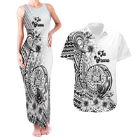 Ia Orana Tahiti Personalised Couples Matching Tank Maxi Dress and Hawaiian Shirt French Polynesia Hook Tattoo Special White Color LT9
