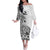 La Orana Tahiti Personalised Family Matching Off Shoulder Long Sleeve Dress and Hawaiian Shirt French Polynesia Hook Tattoo Special White Color LT9 Mom's Dress White - Polynesian Pride