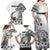 La Orana Tahiti Personalised Family Matching Off Shoulder Maxi Dress and Hawaiian Shirt French Polynesia Hook Tattoo Special White Color LT9 - Polynesian Pride