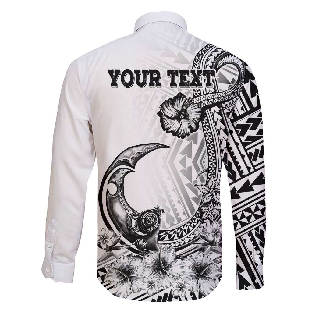 Ia Orana Tahiti Personalised Family Matching Puletasi Dress and Hawaiian Shirt French Polynesia Hook Tattoo Special White Color LT9