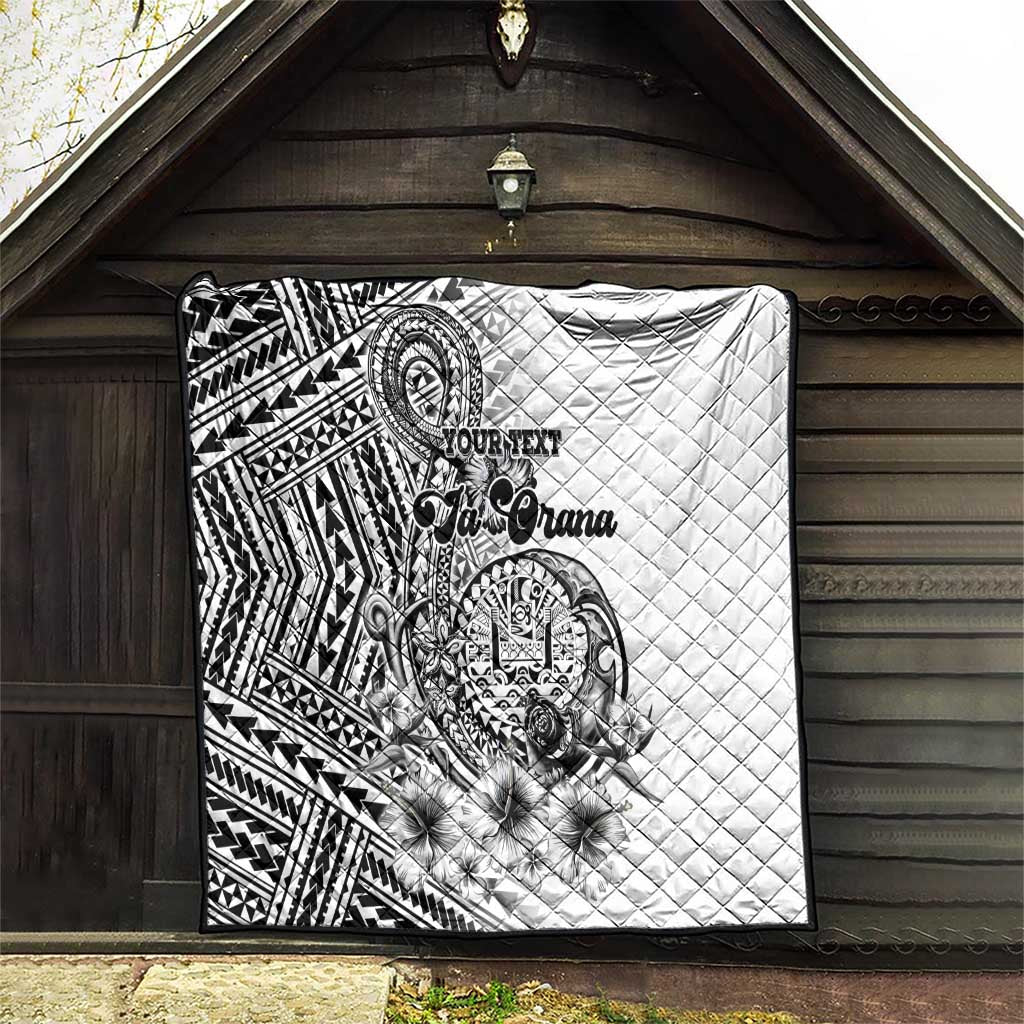 Ia Orana Tahiti Personalised Quilt French Polynesia Hook Tattoo Special White Color LT9