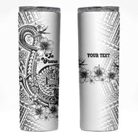 Ia Orana Tahiti Personalised Skinny Tumbler French Polynesia Hook Tattoo Special White Color - Polynesian Pride